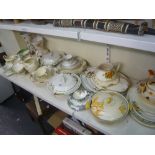 A good collection of art deco china including a Palissy part dinner service, a matching Arthur