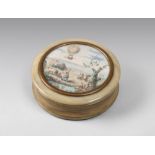 CASE WITH MINIATURE, BEGINNINGS 20TH CENTURY in galalite with miniature on paper nineteenth-