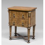 A WALNUT CHEST OF DRAWERS, PROBABLY VENETIAN, ELEMENTS OF EARLY 19TH CENTURY with inlays and threads