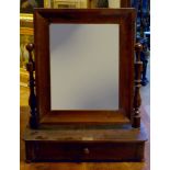 A STAINED WALNUT DRESSING TABLE, 19TH CENTURY with spools uppercuts plain and to a drawer.