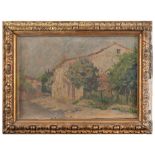 PAINTER OF THE 20TH CENTURY House Oil on cardboard, cm. 33 x 46 Unsigned Gilded frame PITTORE DEL