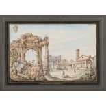 ROMAN PAINTER, END 19TH CENTURY St. George to the Velabro Water-color on paper, cm. 22 xes 31