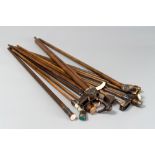 TWENTY-ONE WALKING STICKS AND BATONS, LATE 19TH, EARLY 20TH CENTURY with different handles, with