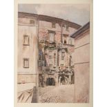 CASTORE COSTANTINI (Italy, 19th century) View of the theater of Marcello near the ghetto Water-color