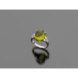 RING in white gold 18 kt. Bright ct. 0.12, total weight gr. 6,70. ANELLO in oro bianco 18 kt., con