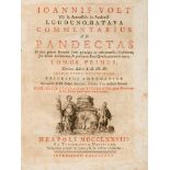 COMMENTARIES J. Voet, Commentarius to Pandectas. A volume with illustration in entrance. And. Naples