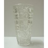 VASE IN CRYSTAL, 20TH CENTURY cut to geometric motives and stars. Measures cm. 25 xes 13. VASO IN