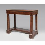 ROSEWOOD CONSOLLE, SICILY, MID 19TH CENTURY with edgings in wood of boxwood. A drawer on the