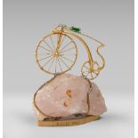 ARTIST OF THE 20TH CENTURY Velocipede Sculpture in metal and quartz, cm. 11 x 5,5 x 9 ARTISTA DEL