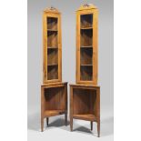 COUPLE OF ANGOLIERE IN CHERRY, PROBABLY TUSCAN 19TH CENTURY in two bodies, with superior part to a