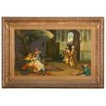 G. ROSAY (France 19th century) INTERIOR OF HAREM Oil on canvas, cm. 57 x 95 Signature in the lower