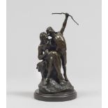 SCULPTOR OF EARLY 20TH CENTURY YOUNG INDIAN ARCHER Burnished bronze patina, cm. 36 x 17 x 14