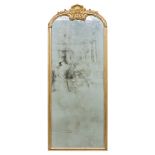 MIRROR, ELEMENTS OF THE LATE 18TH CENTURY to vertical section, with graven frame to tied up and