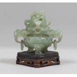 A CHINESE SERPENTINE CENSER, 20TH CENTURY Measures cm. 10 x 11 x 7. INCENSIERE IN SERPENTINO, CINA