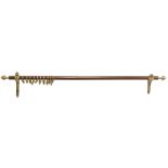 CURTAINS HOLDER, ELEMENTS OF 18TH CENTURY with a wooden stick, uprights gilded bronze and chiseled