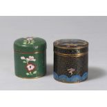 TWO CHINESE CLOISONNE METAL BOXES, FIRST HALF 20TH CENTURY