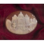 SIX CAMEOS, SECOND HALF OF 20TH CENTURY with decorums to views in Rome, automobiles of epoch and
