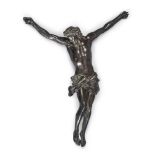 FIGURE OF SILVERED BRONZE CHRIST, 19TH CENTURY of refined person chisel. Measures cm. 20 x 16.