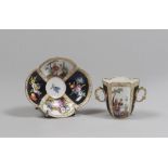 PORCELAIN CUP AND SAUCER, MEISSEN LATE 19TH CENTURY white enamel and polychrome with dcori in