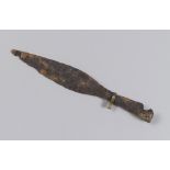 TIP OF IRON ETRUSCAN SPEAR, 8TH-6TH CENTURY B.C. lanceolate profile with flared cylindrical cannon