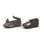 TWO PEWTER MODELS OF SHOES, LATE 19TH CENTURY