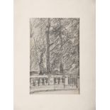 SCIPIONE VANNUTELLI (Genazzano 1834 - Rome 1894) VIEW OF THE PARK Pencil on paper, cm. 13 x 8