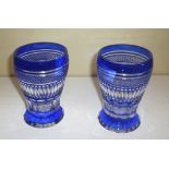 A PAIR OF CUT GLASS, BOEMIA 20TH CENTURY Measures cm. 13 x 8,5. COPPIA DI BICCHIERI IN VETRO