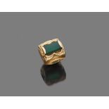 RING EMPIRE STYLE, 40'S in yellow gold 18 kts., with corniola central rectangular cut. Total