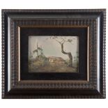 ITALIAN PAINTER, EARLY 20TH CENTURY LANDSCAPE WITH HOUSE Water-color on paper, cm. 12 x 17 Framed