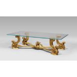 TABLE FROM LIVING ROOM IN CRYSTAL AND GILDED WOOD, ELEMENTS OF ANCIENT with rectangular top and