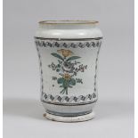 MAIOLICA PHARMACY VASE, NAPLES LATE 18TH, EARLY 19TH CENTURY to white enamel, with decorum to lock