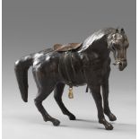 MODEL OF HORSE IN LEATHER, 20TH CENTURY