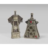 TWO ARAB GUNPOWDER CONTAINERS, FIRST HALF OF 20TH CENTURY