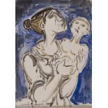 GIUSEPPE MIGNECO (Messina 1903 - 1997) Donna con bambino