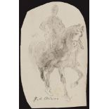 GIORGIO DE CHIRICO (Volos 1888 - Roma 1978) Cavaliere con berretto frigio, fine anni ’50