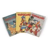 FUMETTO tre volumi di Topolino, Walt Disney Dicembre 1949, Febbraio 1950 e Settembre 1954 -