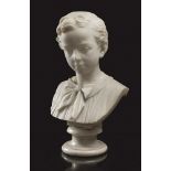 ITALIAN SCULPTOR, 19TH CENTURY BOY'S BUST Sculpture in white marble, cm. 39 x 31 x 17,5 Plinth