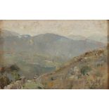 GIUSEPPE CASCIARO (Ortelle 1863 - Napoli 1941) LANDSCAPE Oil on cardboard cm. 18 x 26 Signed and