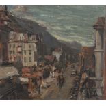 LUIGI CRISCONIO (Napoli 1893 - Portici 1946) VICO EQUENSE Oil on cardboard cm. 21 xes 23 Signed in