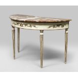 A BEAUTIFUL CONSUL, NAPLES LATE 18TH CENTURY in wood to white lacquer and gold with superior plan in