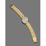 WRIST CLOCK FROM DONNA LORENZ entirely in yellow gold 18 kts., with quadrant to white enamel with