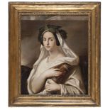 ITALIAN PAINTER, FIRST HALF 19TH CENTURY THE MUSE CLIO Oil on canvas, cm. 36 x 30 Not signed