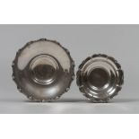 TWO SMALL SILVER BASINS, 20TH CENTURY