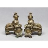 A PAIR OF BRONZE FIREDOGS, LATE 18TH CENTURY Measures cm. 50 x 40 x 20. BELLA COPPIA DI ALARI IN