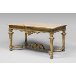 A BEAUTIFUL GILDED WOOD CENTERPIECE, 19TH CENTURY of Luigi XIV style with volutes, leaves of