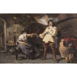 ITALIAN PAINTER, 19TH CENTURY CUSTOMER IN TAVERN FRIARS IN CELLAR A pair of oil paintings on