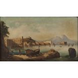 NEAPOLITAN PAINTER, 19TH CENTURY BOAT OF GOLFO DI NAPOLI Oil on canvas, cm. 32 x 54 Gilded frame