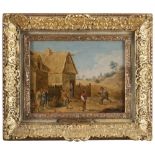 DAVIDE TENIERS II, att. to (Anversa 1610 - Bruxelles 1690) VILLAGE WITH PLAYERS OF BOWLS PLAYERS Oil