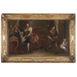 VENETIAN PAINTER, 18TH CENTURY SCENE IN INTERIOR Oil on canvas, cm. 44 x 74 PROVENANCE Illustrious