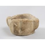 A SMALL MARBLE MORTAR, GOTHIC PERIOD with lobs to the quarters. Measures cm. 8 x 16. PICCOLO MORTAIO